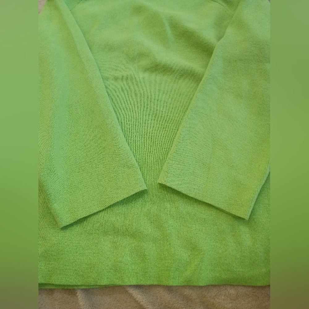 Talbots cozy and stylish with this Lime 🍋🟩 green 💚 turtleneck sweater. - Picture 6 of 8